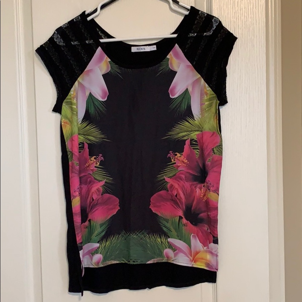 Mixed Media Floral Top